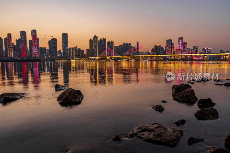 长沙湘江城市夜景