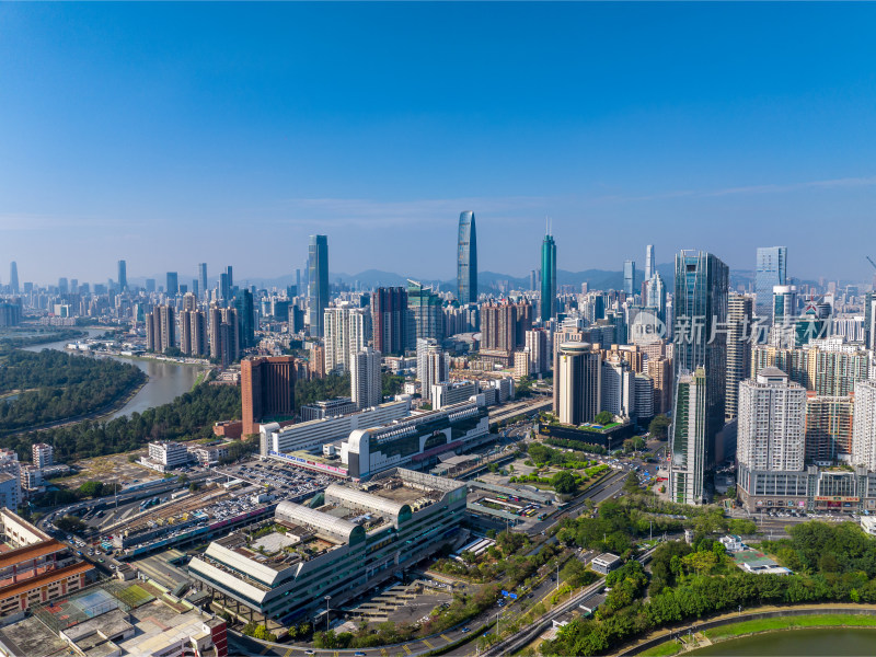 中国广东深圳城市建筑群航拍