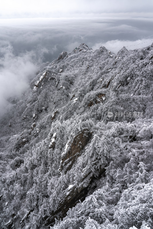 山川大雪云海大气航拍