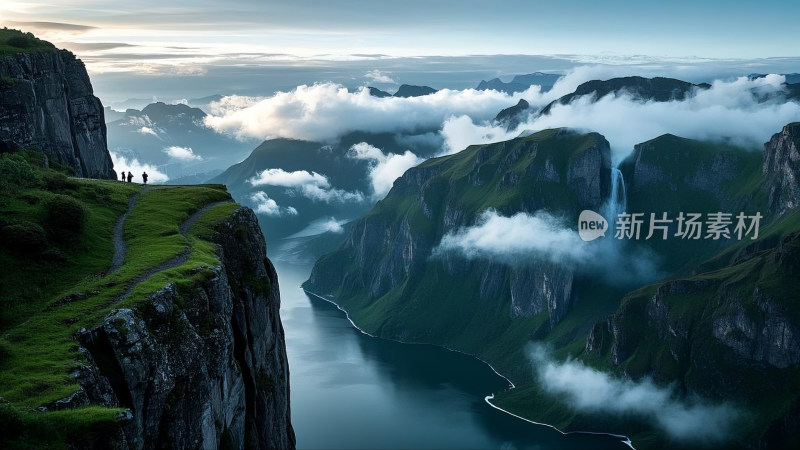 山间湖泊自然绝美风景