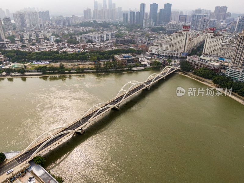 福建福州中洲岛解放大桥航拍摄影图