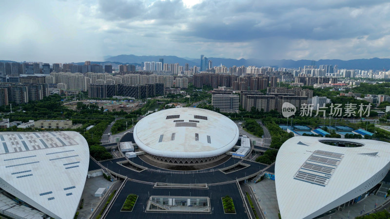 航拍福建福州海峡奥林匹克体育中心