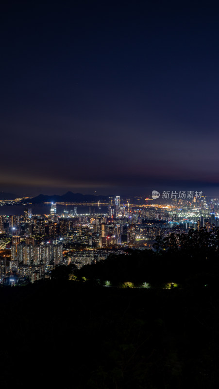 城市夜景鸟瞰全景