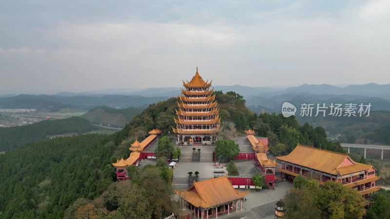 遂宁灵泉寺风景区航拍