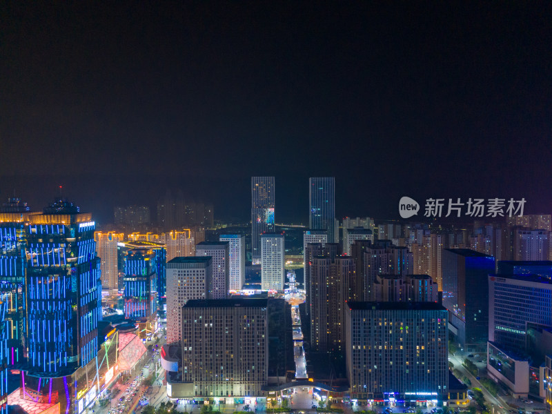 青海西宁海湖新区cbd夜景