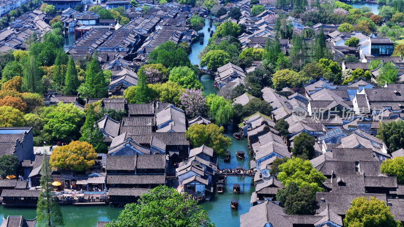 航拍乌镇景区 浙江乌镇航拍 航拍江南水乡