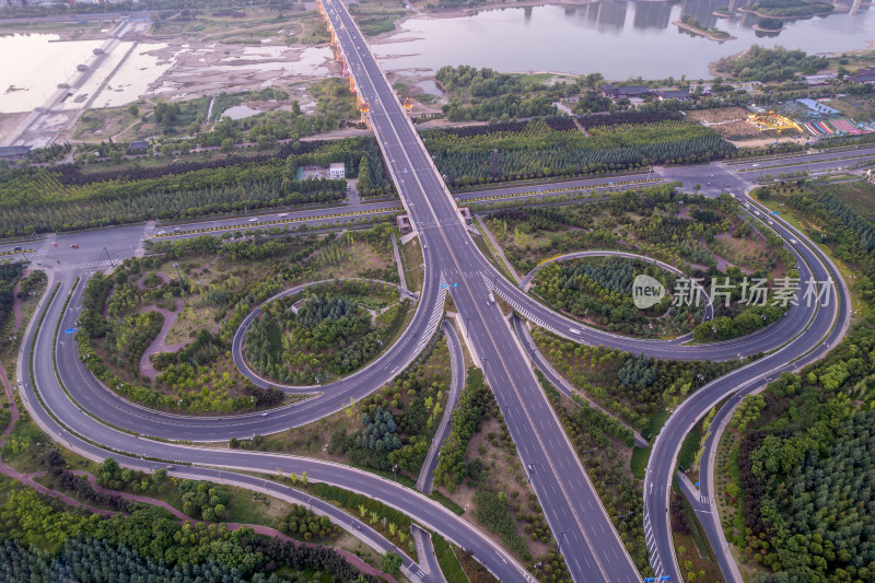 洛阳交通立交桥道路航拍