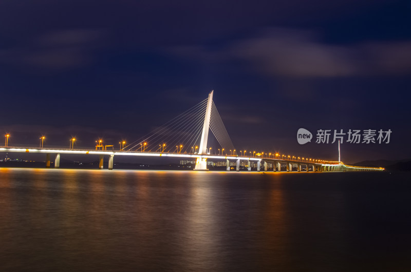 深圳湾公路大桥夜景灯光