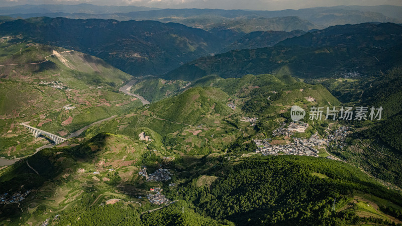 龙陵松山战役遗址高视角航拍