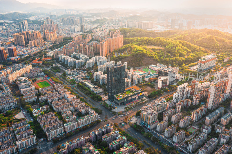 广东省深圳市福田区，城市风光，晴朗天气