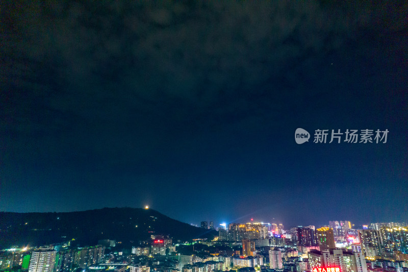 广东韶关夜景航拍摄影图