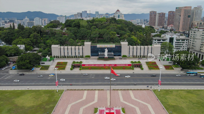 福建福州五一广场于山堂航拍