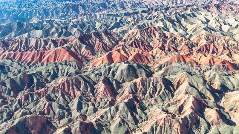 甘肃张掖七彩丹霞5A景区西北风光航拍图