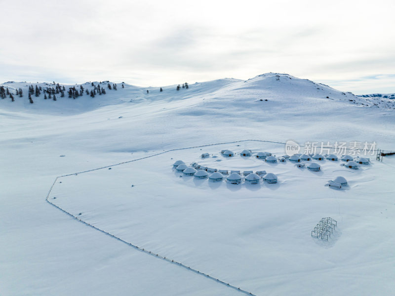 新疆冬季阿勒泰喀纳斯雪景