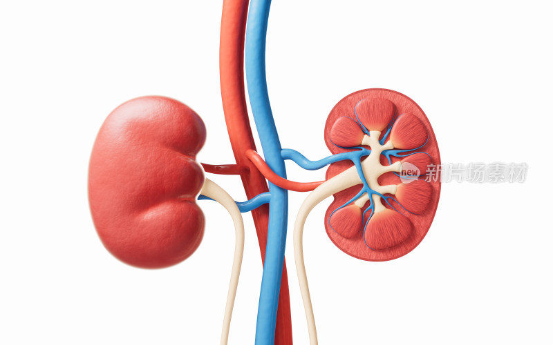肾脏器官医疗概念3D渲染