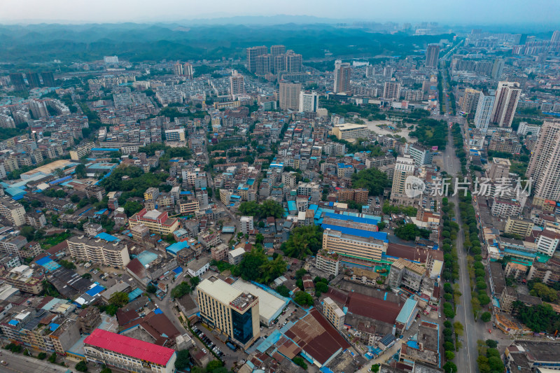 广西钦州城市大景航拍摄影图