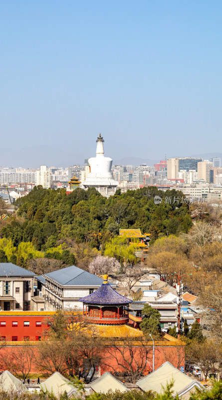 北京景山公园看北海公园后海公园城市景观