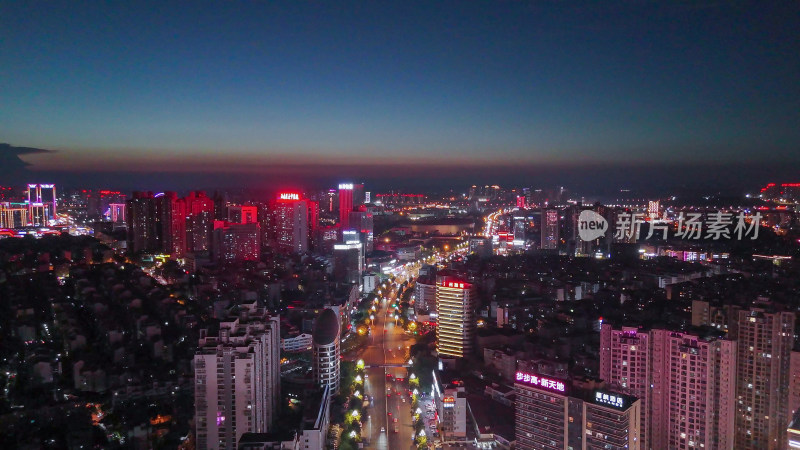 航拍四川泸州夜景泸州城市建设