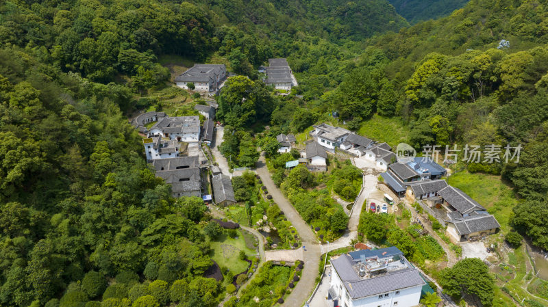 广东省梅州市桥溪古村景区航拍