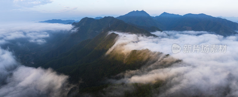 杭州千岛湖山峰高山云海风光航拍