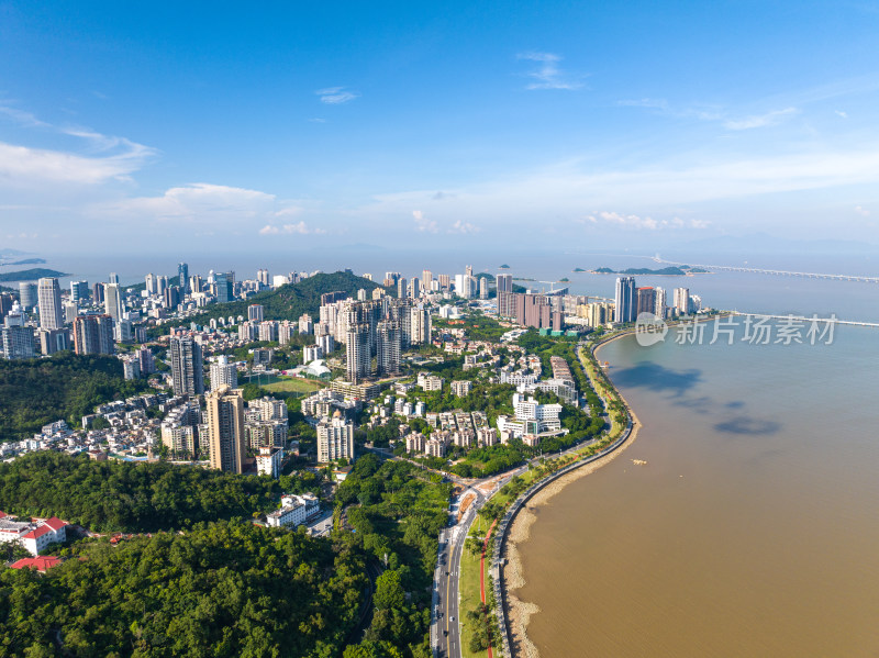 珠海情侣南路海岸线航拍