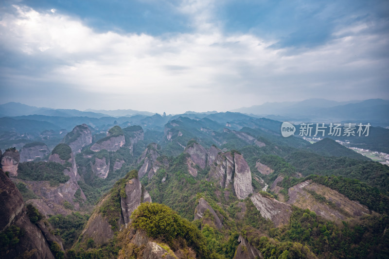 湖南新宁崀山风景区全景航拍