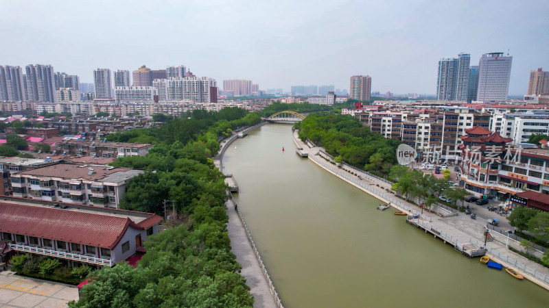 河北沧州城市风光地标建筑航拍