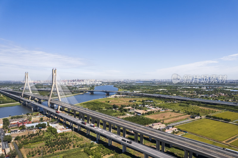 天津滨海大桥交通运输城市风光