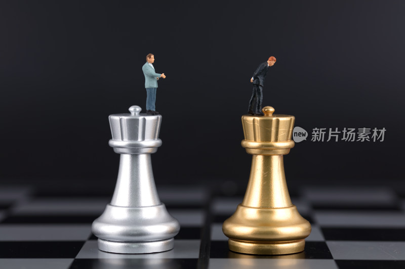 微缩创意棋子商战谈判