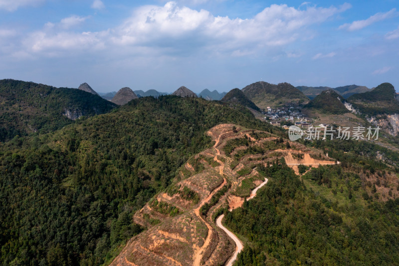 山坡上的梯田 经济作物种植基地