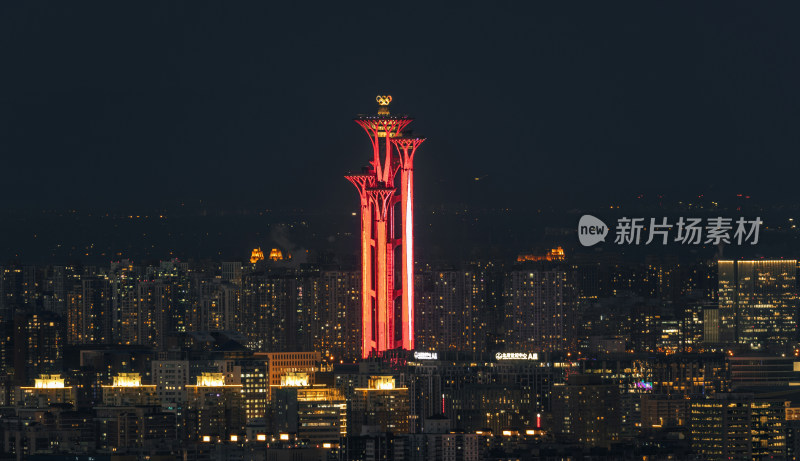北京奥林匹克公园观光塔夜景