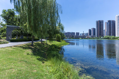 武汉武昌区内沙湖公园风景