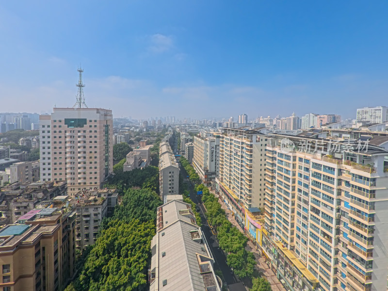 城市高楼街道俯瞰景观