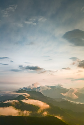 高山草甸武功山日出时分自然风景