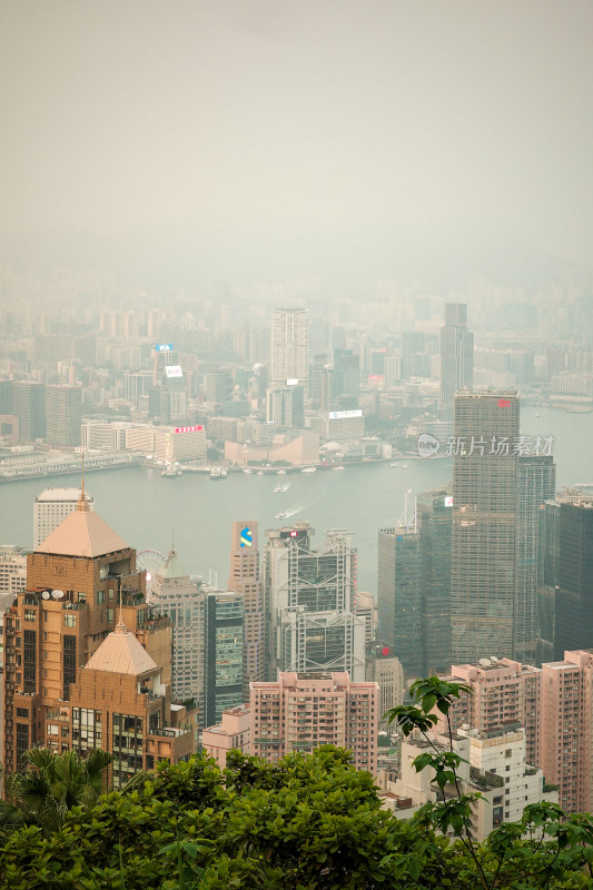 香港太平山顶俯看维多利亚港