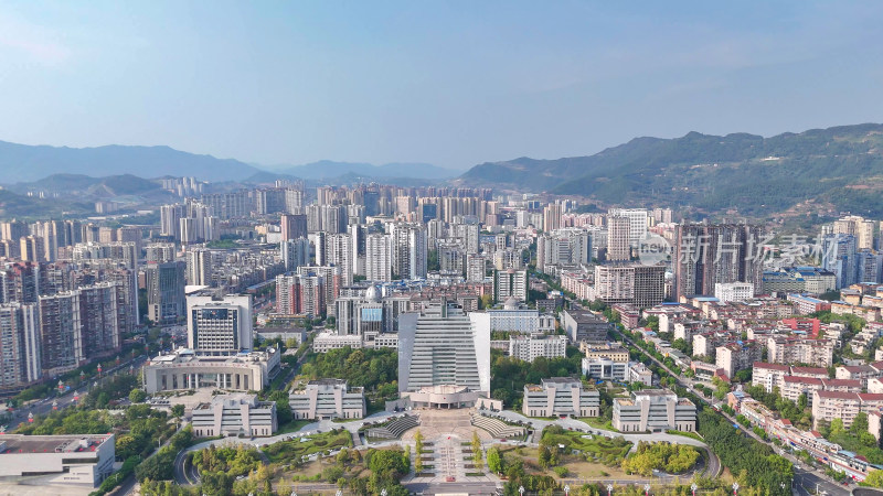 四川达州城市建设达州大景航拍