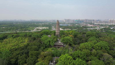 航拍江苏苏州虎丘山风景名胜区5A景区