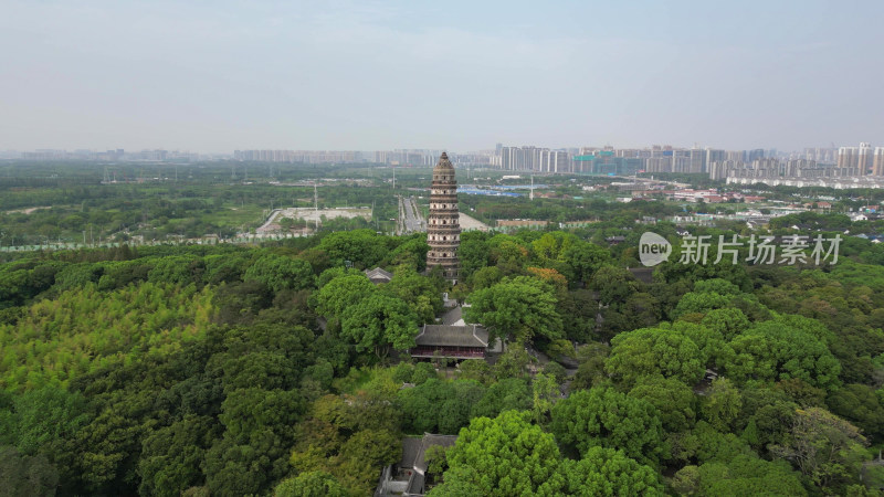 航拍江苏苏州虎丘山风景名胜区5A景区