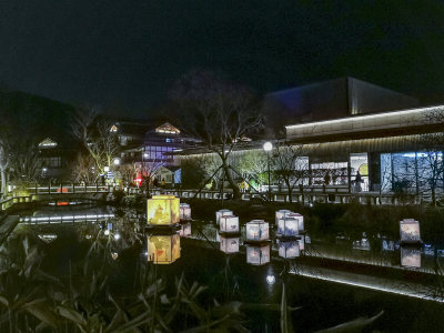 无锡拈花湾禅意小镇夜景