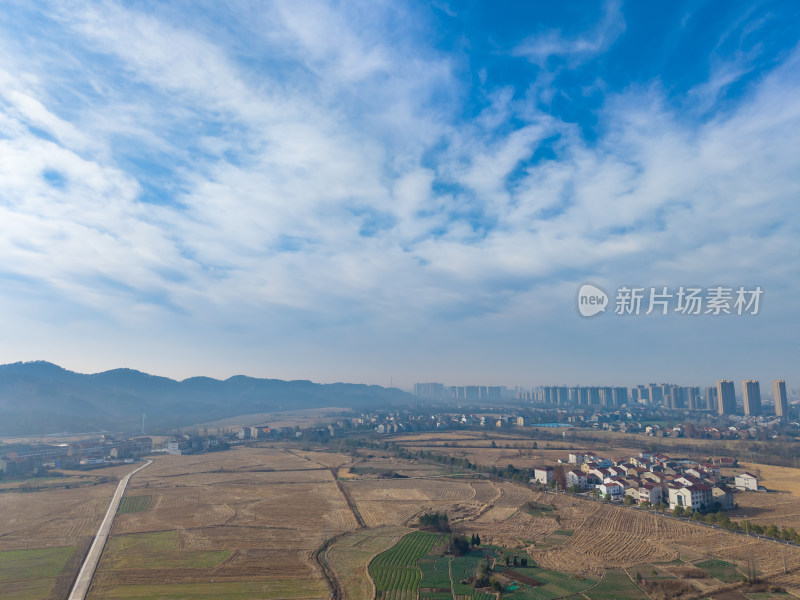 田野乡村风光航拍全景