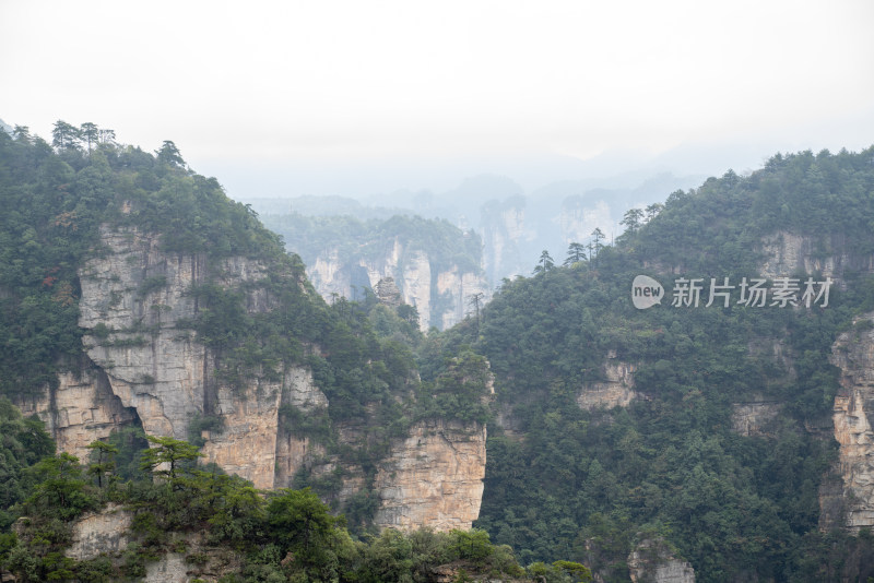 云雾缭绕的张家界奇峰异石景观