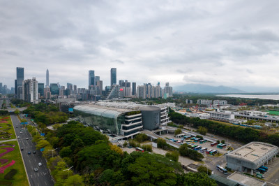 深圳市福田汽车站航拍图