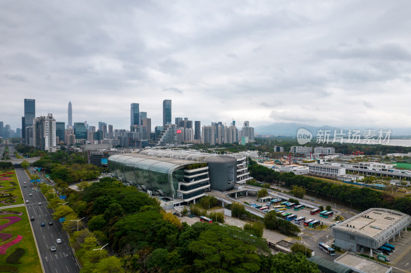 深圳市福田汽车站航拍图