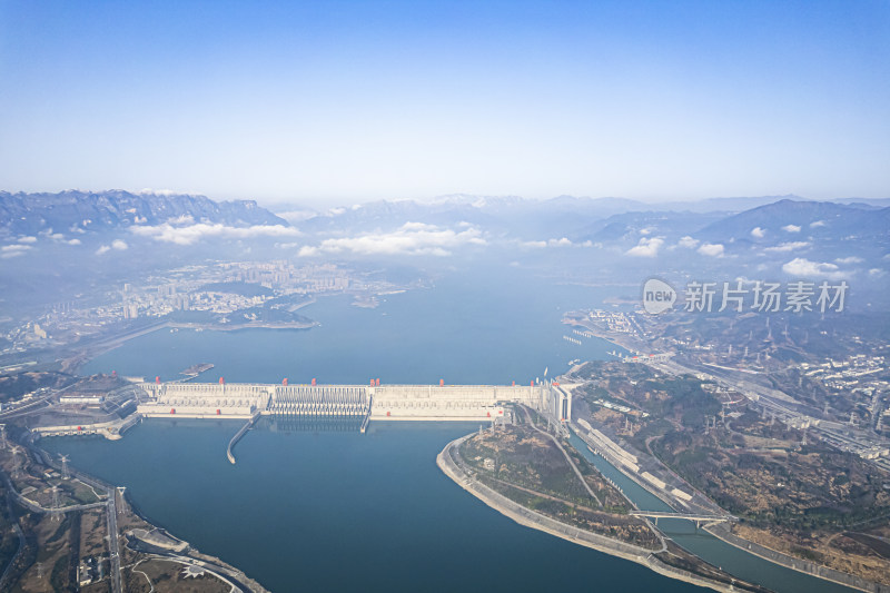 震撼壮美三峡大坝水利工程全景航拍摄影配图