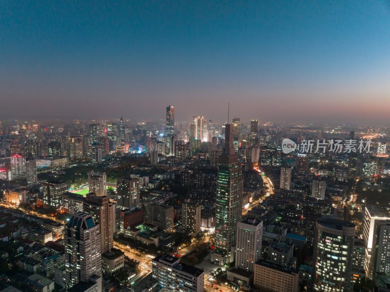 南京城市天际线夜景