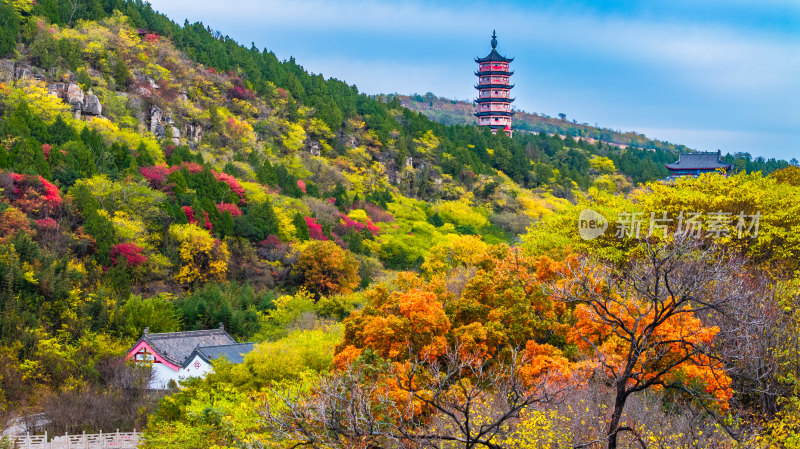 峄城冠石榴园青檀寺秋色