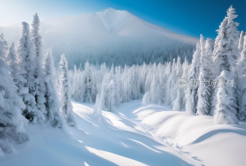 冬季森林白雪覆盖风景