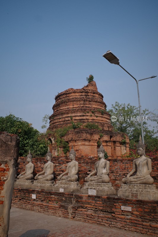 泰国大城府佛教古迹景观