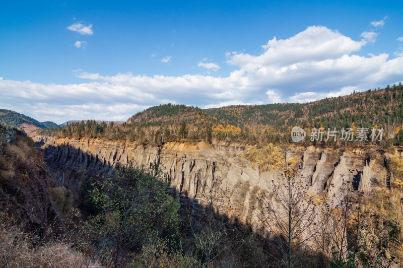 长白山景区大峡谷的秋色