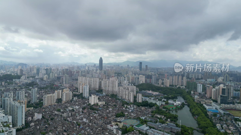 航拍浙江温州鹿城区城市建设